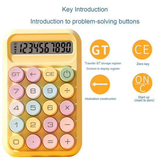 Mechanical Calculator Retro Typewriter Style 10-Digit Calculator with Large LCD Display for School Office
