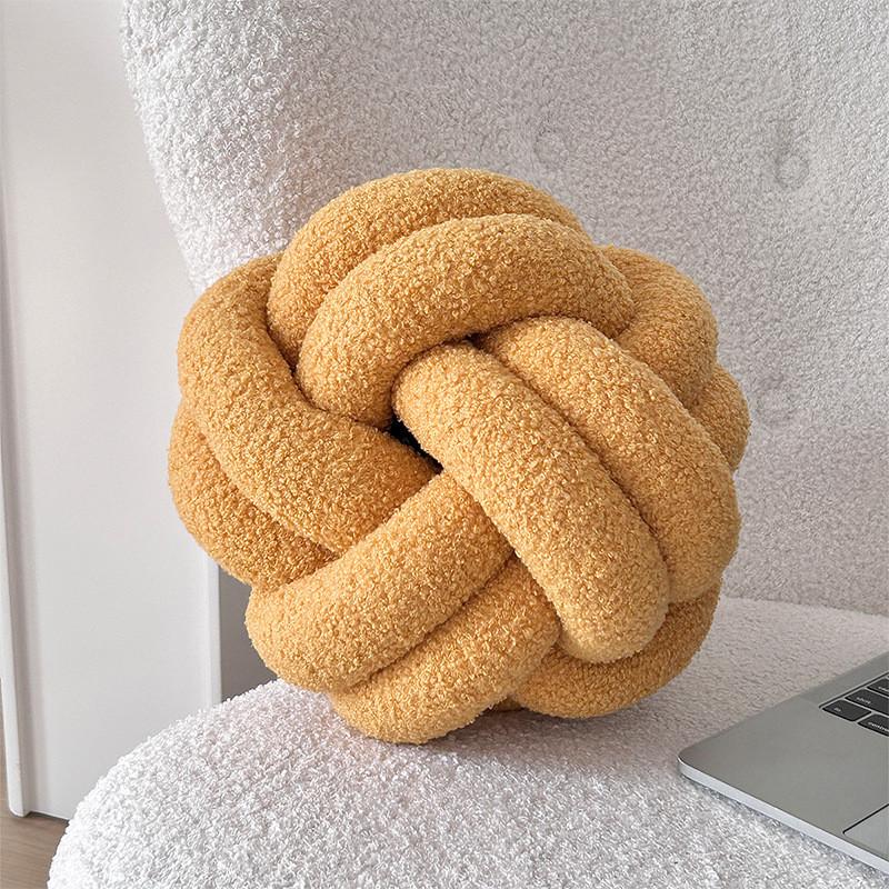 Modern Minimalist Sphere Pillow With Teddy Fleece Cover For Lounge And Sofa Decor