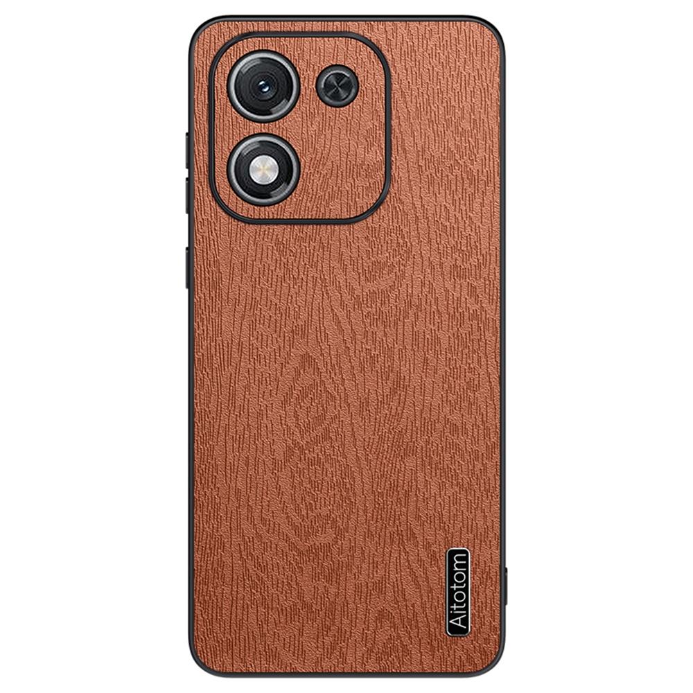 For Honor X70i Case Wood Texture PU Leather Coated PC TPU Phone Cover