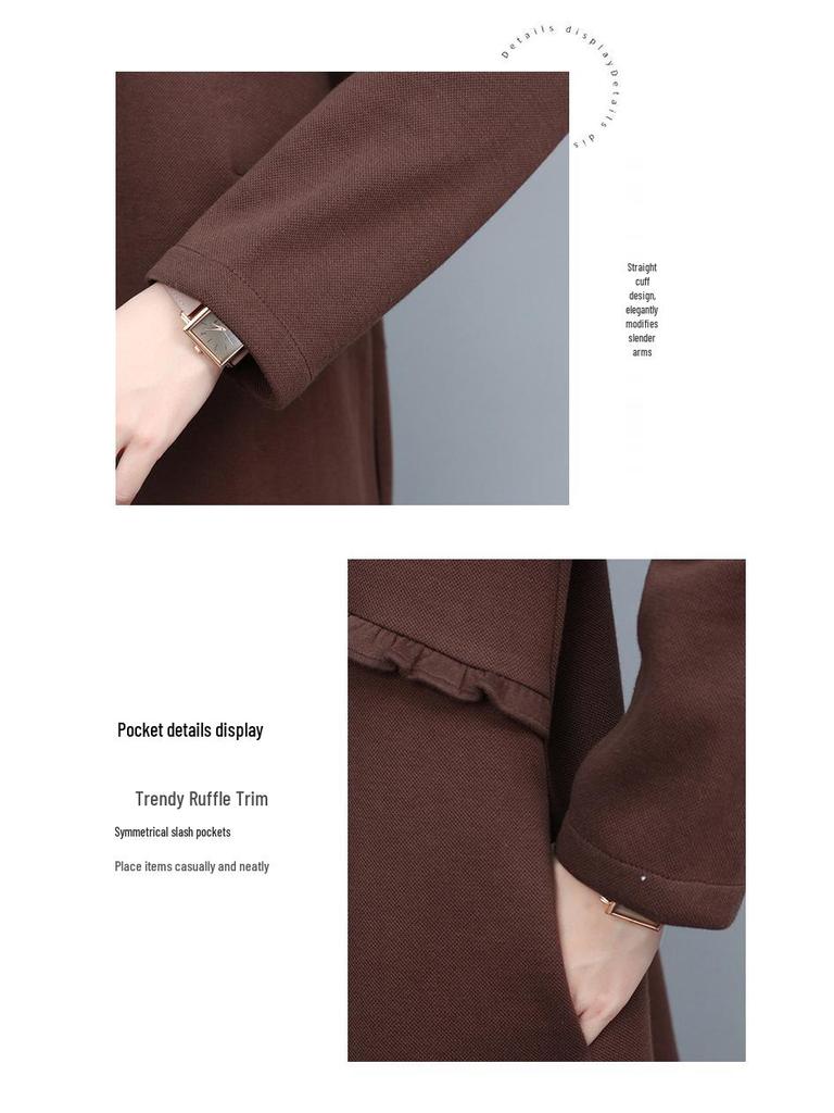 Damen 2024 Frühling/Herbst Langarm Baumwoll-Sweatshirtkleid - Koreanischer Stil, Slim Fit, Bauch kaschierend