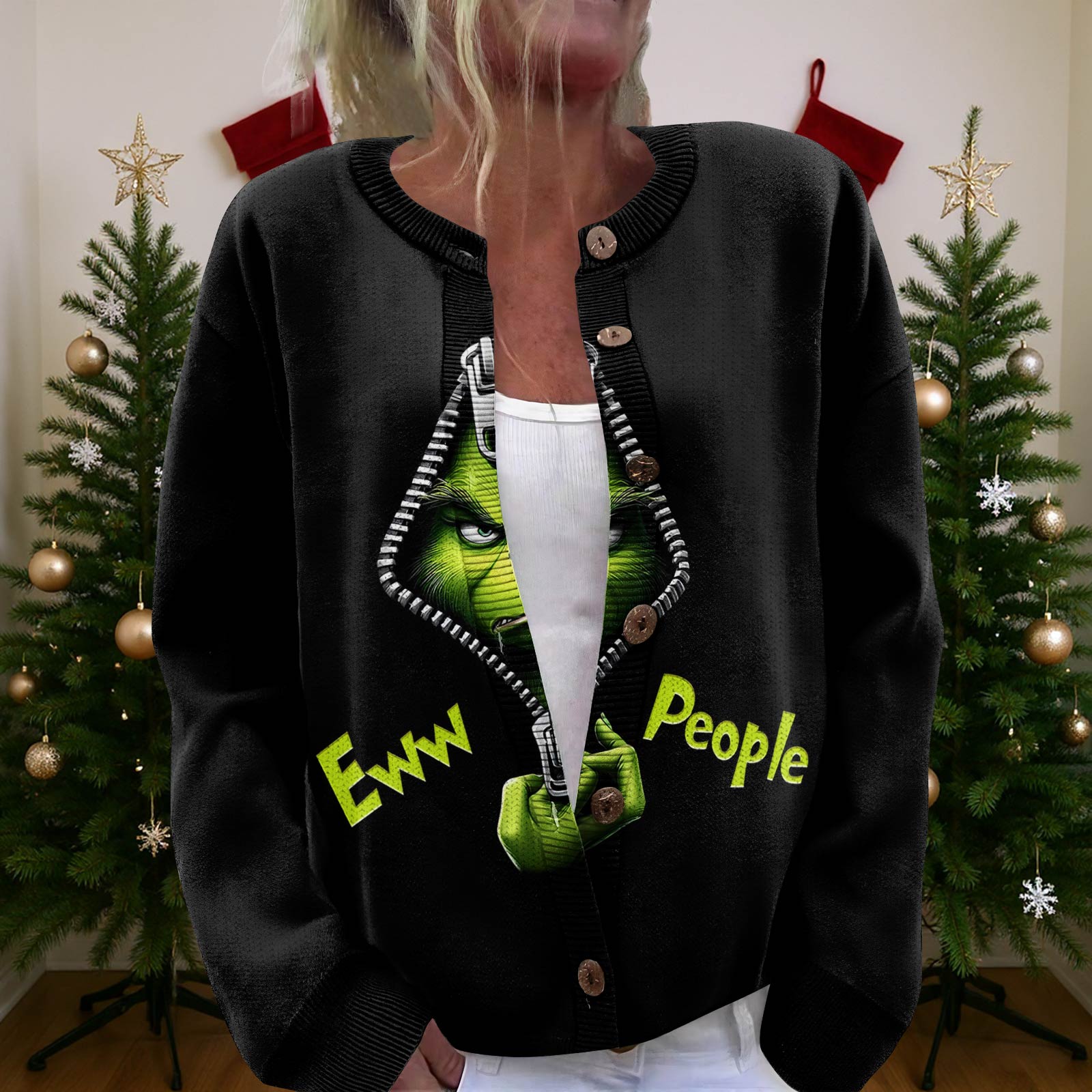 

Women S Christmas Sweater Cute Fun Christmas Sweater Fall And Winter Long Sleeve Knitted Sweater L