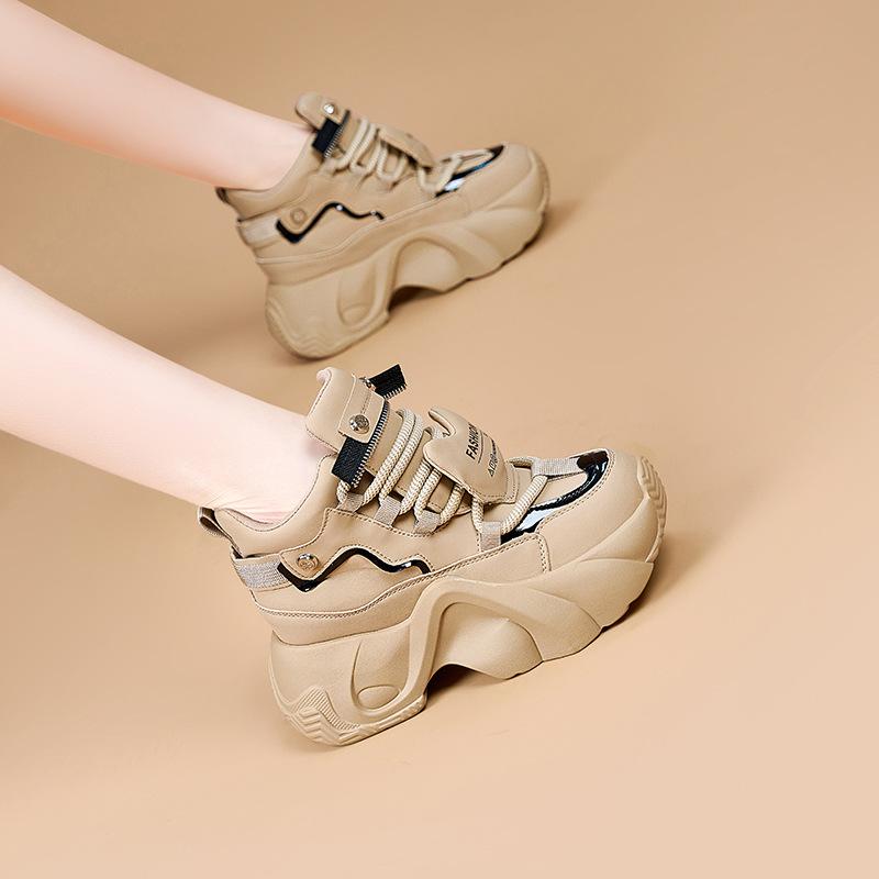 European Station Dad Shoes Women's 2025 Autumn and Winter New Models Show Small Feet and Increase Height Thick-soled Casual Versatile Sports Women's