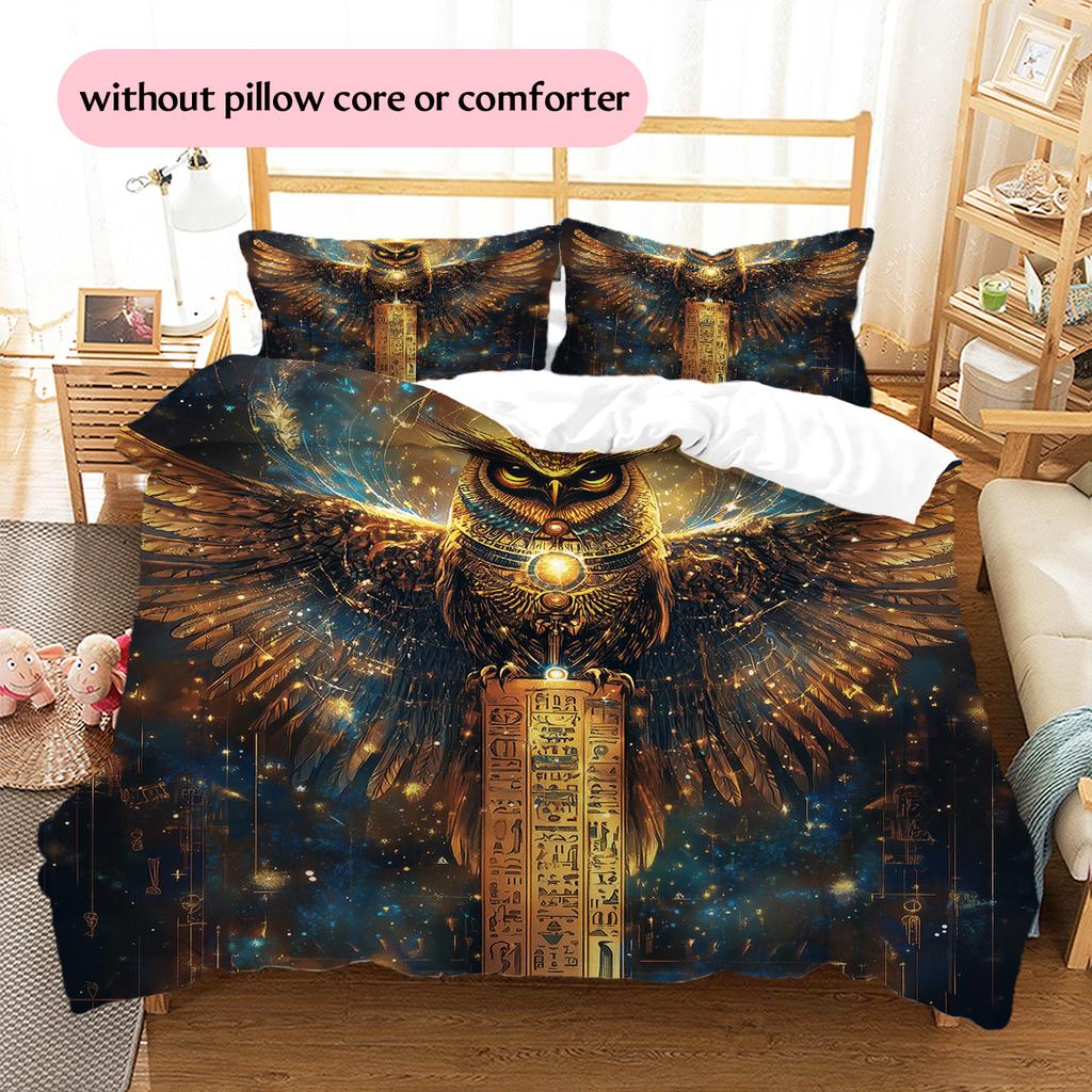 Flash eagle Pattern Bedding Quilt Set Quilt Cover Pillowcase Home Decoration Gift (1 * duvet cover + 2 * pillowcase, without core)