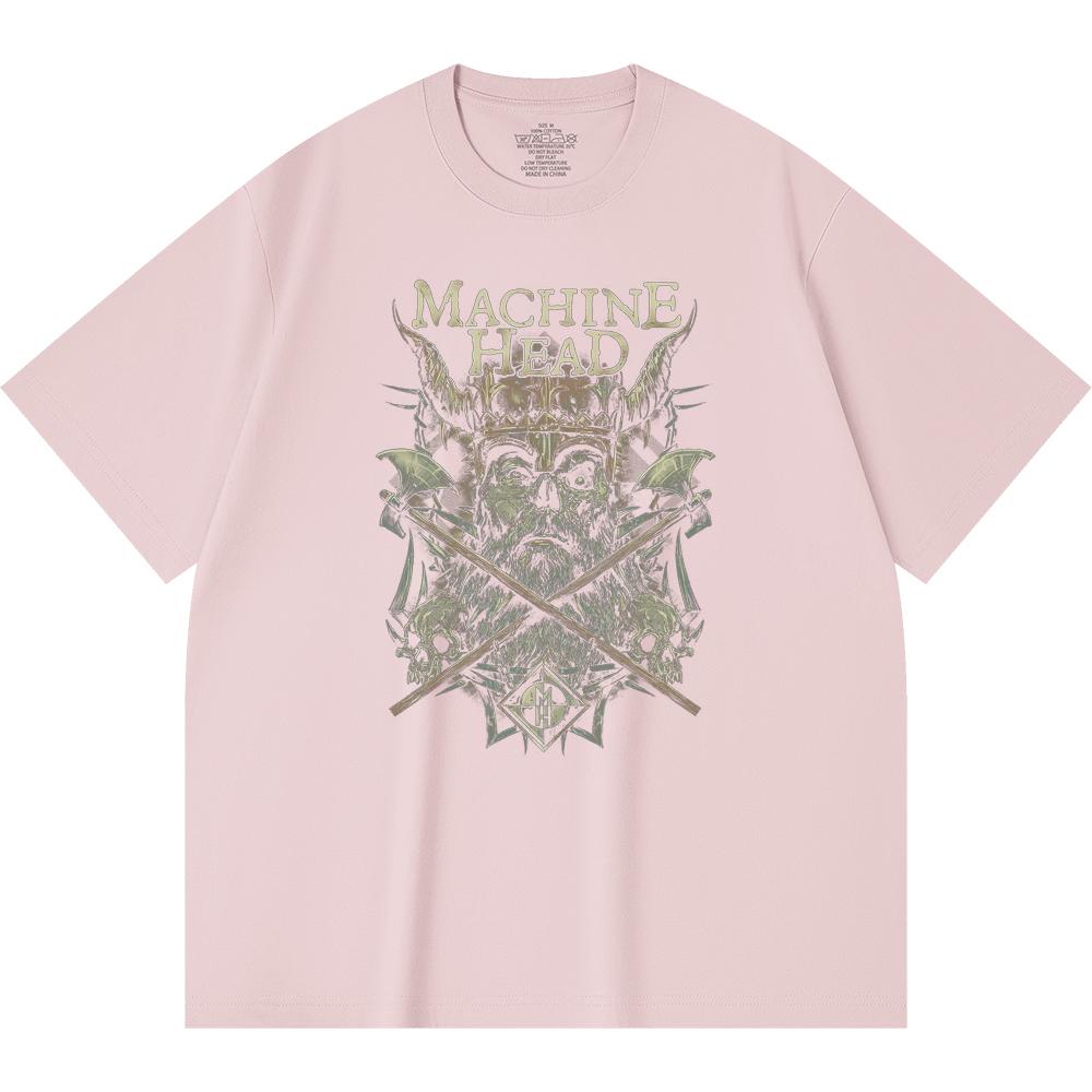 230 g/m² 100% katoenen heavy metal T-shirt met rockband- en popmuziekprint, unisex T-shirt van zwaar katoen.