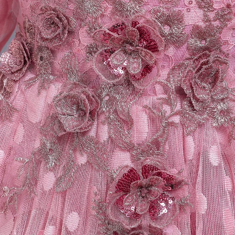 Dětské šaty Puntíkatý dlouhý rukáv Dívčí šaty Květinová dekorace Britská princezna Wind dress