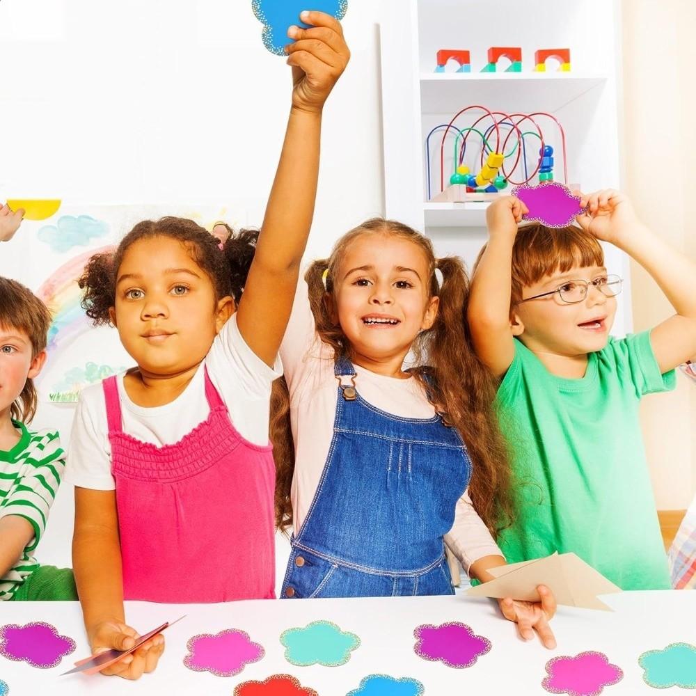 108 st Utklipp Färgglada Stjärnutklipp i Papper DIY Hantverk Estetisk Pentagram Dekorativ Kant Rund Blomma Hjärtformad