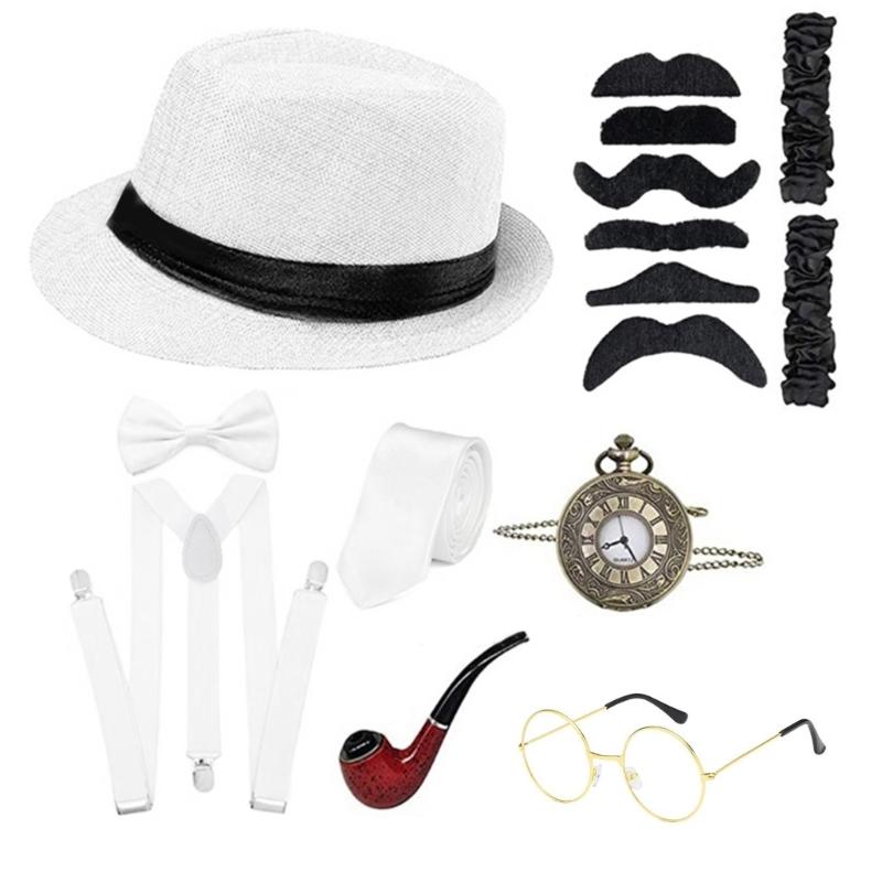1920s Fashion Roleplay Theme Party Costume Accessories Outfit Male Photo Supply