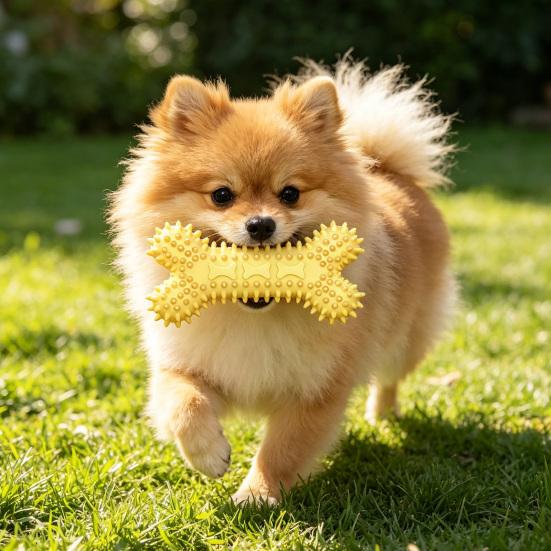 Dog Treat Dispenser Toy Spiky Bone Dog Chew Toy Dog Teeth Cleaning Toy for Puppies Teething Anxiety Relief