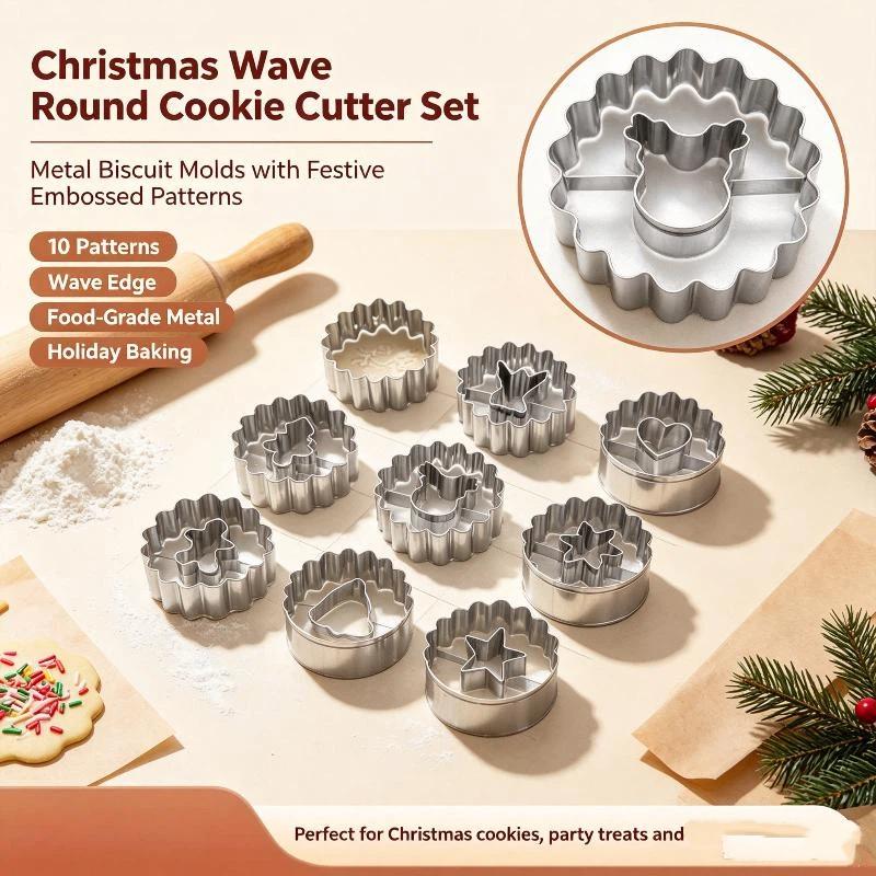 Stainless Steel Christmas Cookie Cutter Gingerbread Man Snowflake Star Shape Biscuit Mold Diy Cake Pastry Baking Making Tools