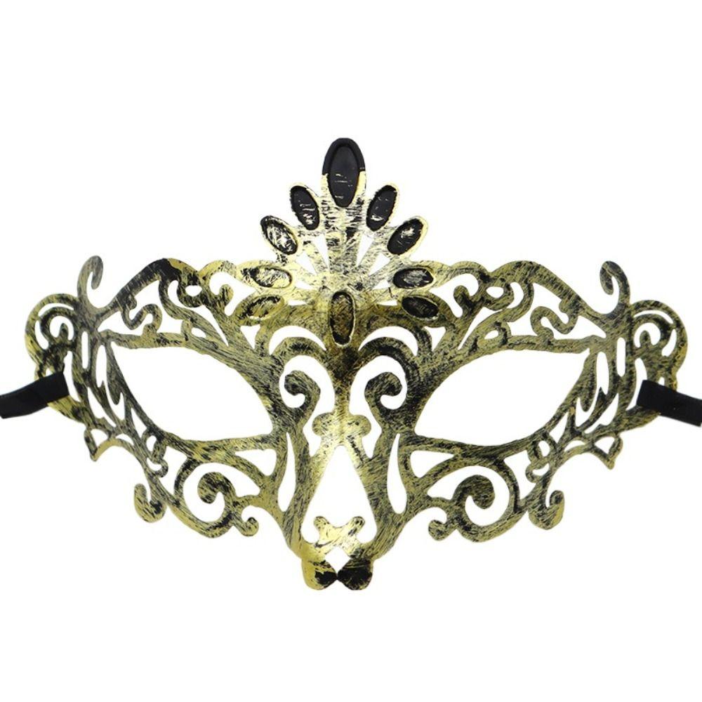 Retro Halloween Masks Plastic Half Face Mask Stage Performance Props Jazz Flat Head Mask Women