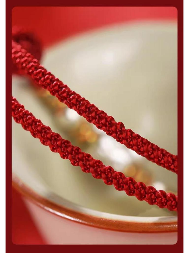 Sterlingsilber 999 Tierkreis Pferd Rotes Seil Armband - 2026 Geburtsjahr Sonderedition