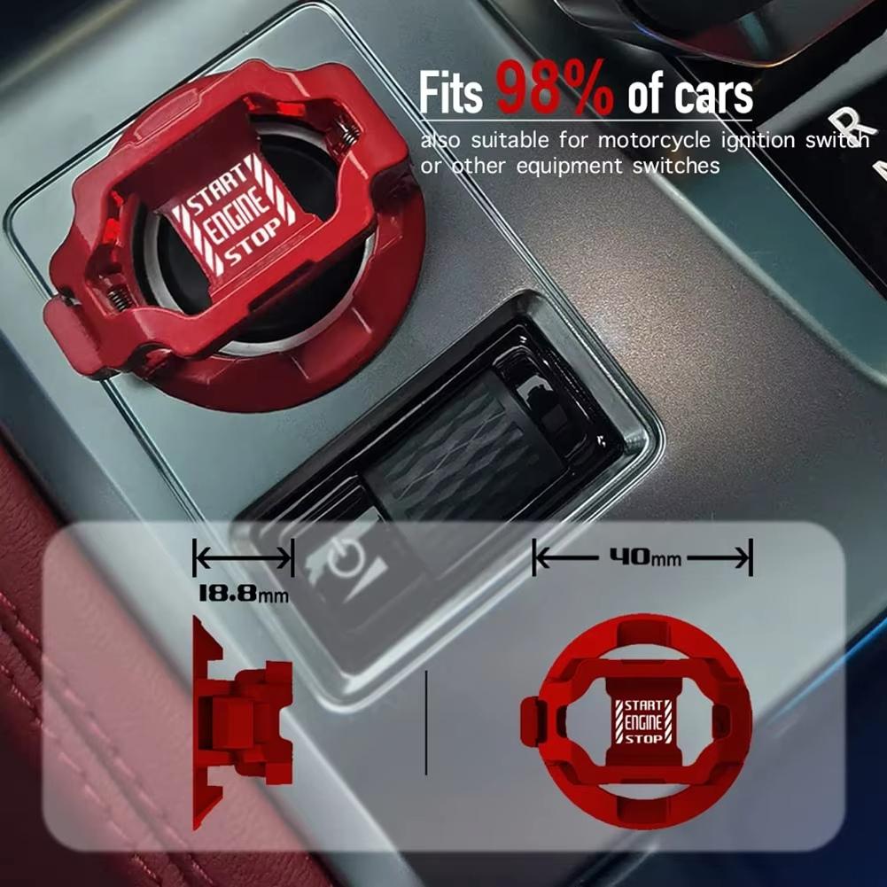 A30P-Car Start Stop Button Decor Car Engine Push Start Switch Button Cover Protector Start Stop Button For Car красный