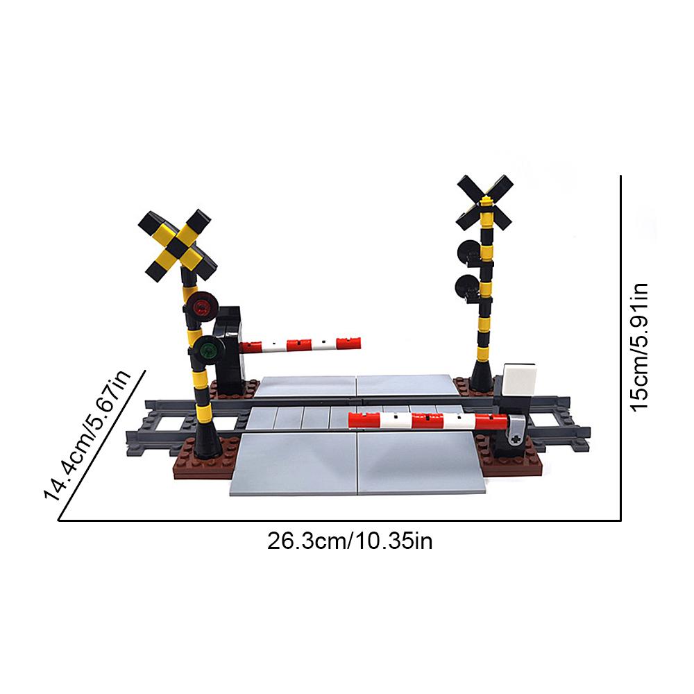 MOC Serie Città Binario del Treno Corsia di Sollevamento Set di Mattoncini , Passaggio a Livello Binario Passatoia Pedonale Modello in Scala