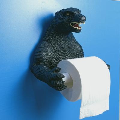 An der Wand montierter 3D-Toilettenpapierhalter mit Dinosaurier-Motiv, Taschentuchhalter, Badezimmer-/Küchenhandtuch-Aufbewahrungsregal, dreidimensionaler Drache