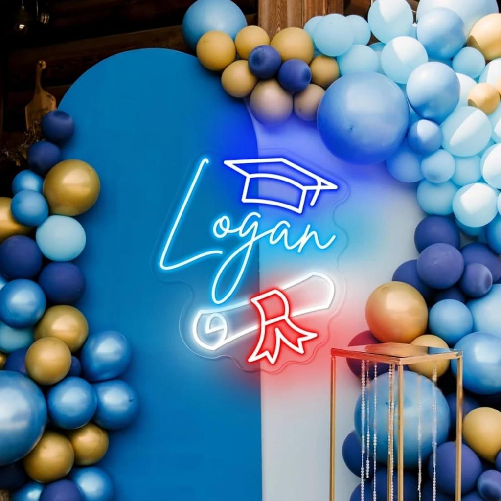 Custom Graduation Name Neon Sign, Congrats Grad Name Sign Class of 2025 Graduation Prom Party Neon Light Backdrop Decor, Gift for Friends, Class Room