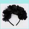 Gotisches Spitze Totenkopf Party Haarband Halloween Schwarze Rose Haarschmuck