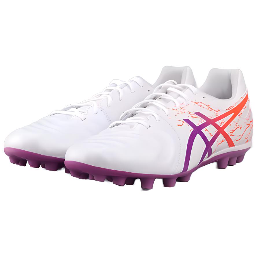 Asics Ds Light Series Comfortable Fit Ag (Rubber Short Studs) Kangaroo Leather Soccer Shoes Men Soccer Shoes White Purple 1103A032104