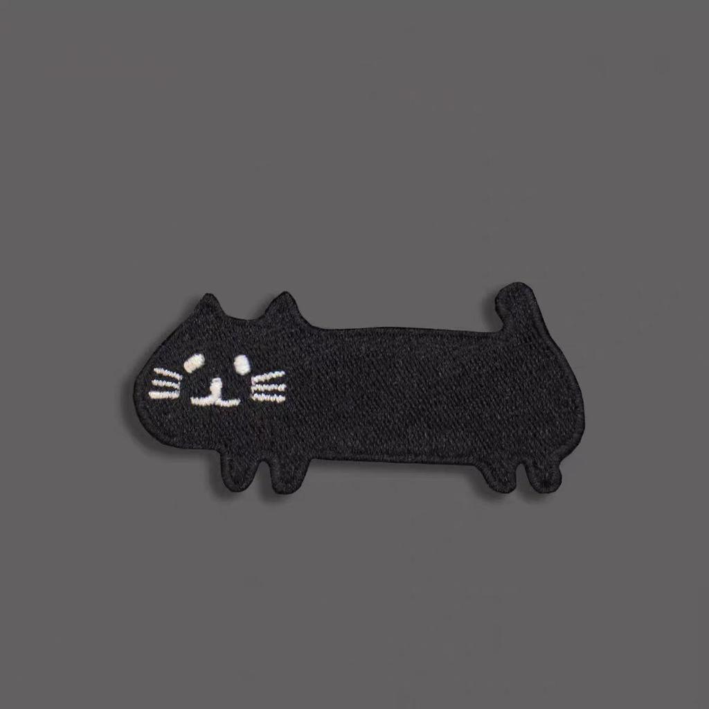 6Pcs/Lot Mix Black Kitten Embroidery Patch Cartoon Cute Patches DIY Clothing Shoes Bag Cat Repair Decoration Applique