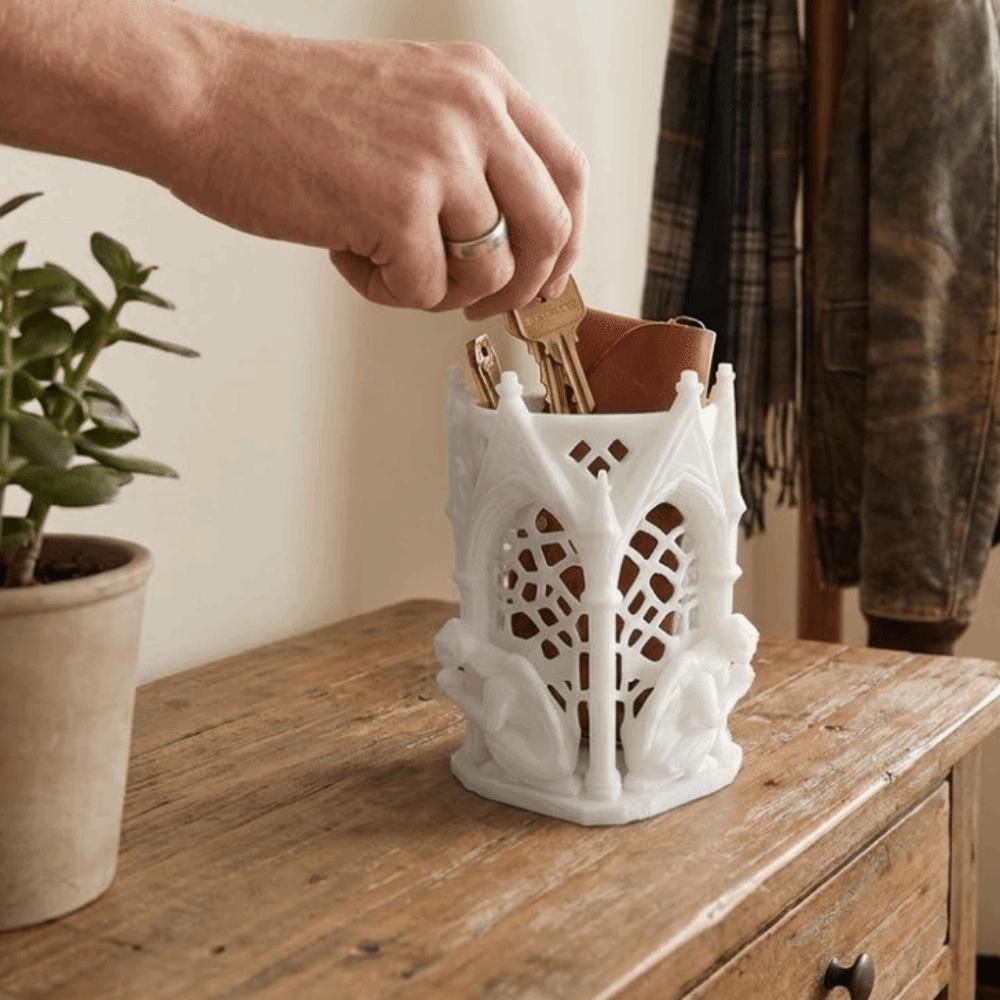 Unique 3D Printed Pen Holder Vintage Storage Decor Cool Art Desk Organizer Office Decor