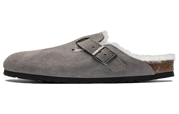 Boston Birkenstock Shearling Suede  Stone Coin  1017650 39