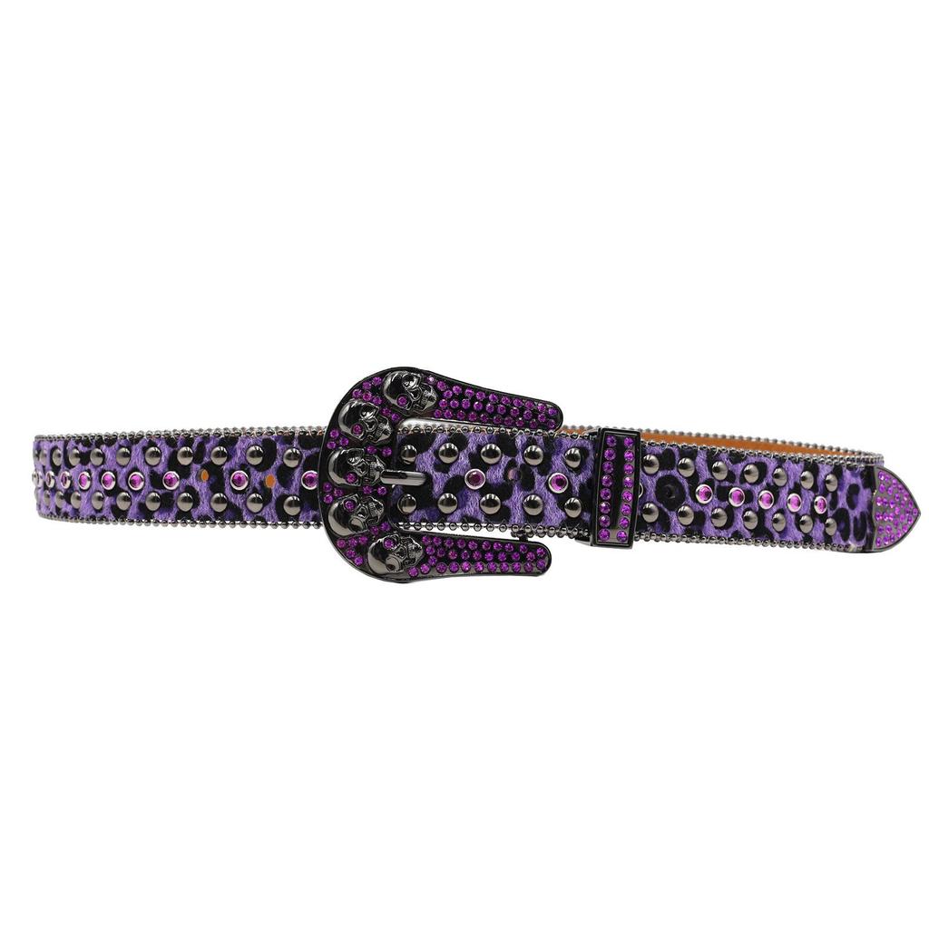 Punk European-American Skull Rhinestone Hip Hop Belt
