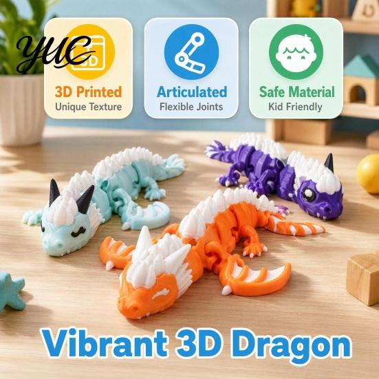 Unique Fantasy Gift 3D Printed Articulated Dragon Figurine, Fully Jointed Movable Winged Moveable Toy, Desktop Ornament, Fidget for Kids Adults