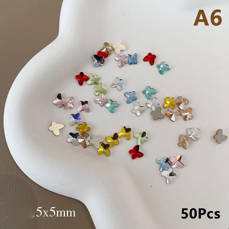

50 шт. Нігті Багатоколірні Блискучі Діаманти Плоска Спинка Прикраса для Нігтів Шарм для Нігтів Ентузіасти Нейл-арту