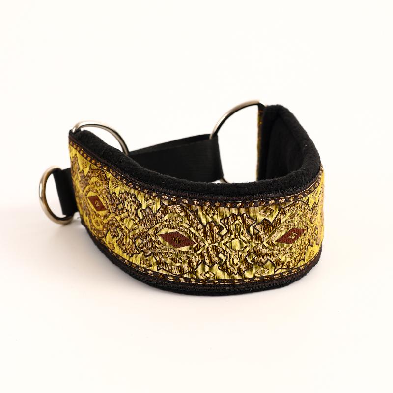 Comfortable Soft Cosy Elegant Whippet Italian Greyhound Martingale Collar Width5.5cm  Gold/silve/red/green