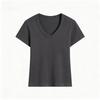 Summer Solid Color V-Neck Slim-Fit T-Shirt for Women, New Slim-Fit Round-Neck Short-Sleeve Top