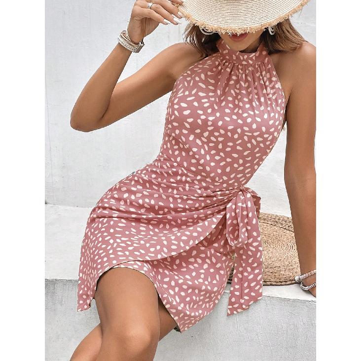 

Новое весенне-летнее отпускное повседневное ездовое на работу удобное сексуальное элегантное женское модное принтованное платье XL розовый