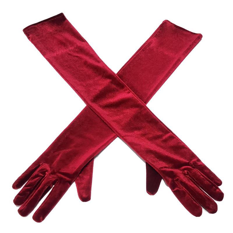 

Многоцветные осенне-зимние перчатки выше локтя, благородные банкетные женские бархатные длинные перчатки для ужина, теплые эластичные перчатки для вождения, перчатки для этикета length-53cm
