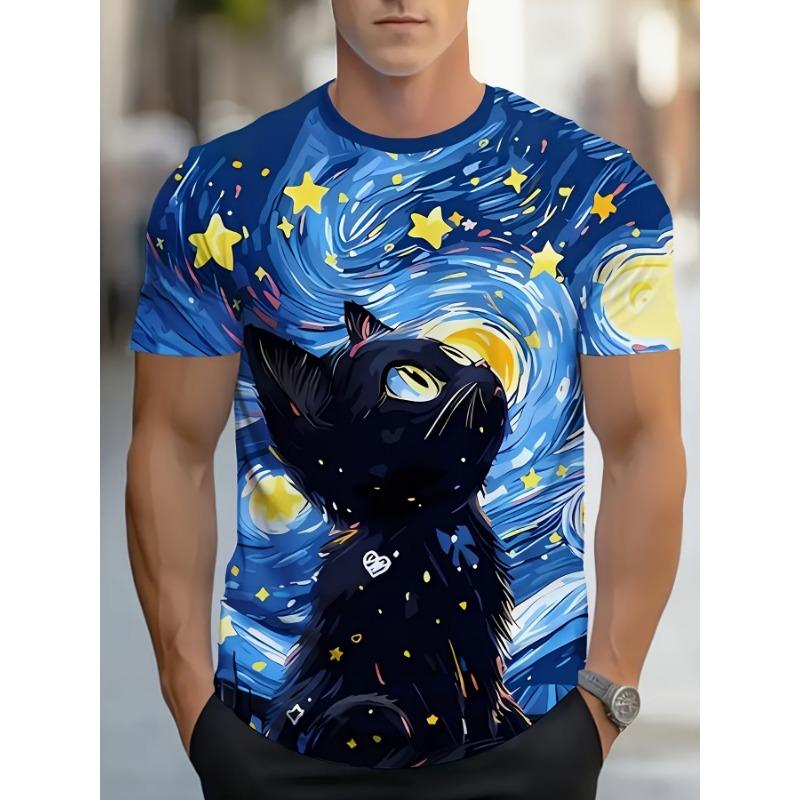 

Cartoon Animal T-Shirts Horse Cat Raccoon 3D Print Men Women Short Sleeve XXS