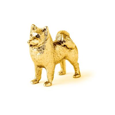 Samojeden-Hundefiguren-Kollektion, 22 Karat vergoldet, Britische Kunst