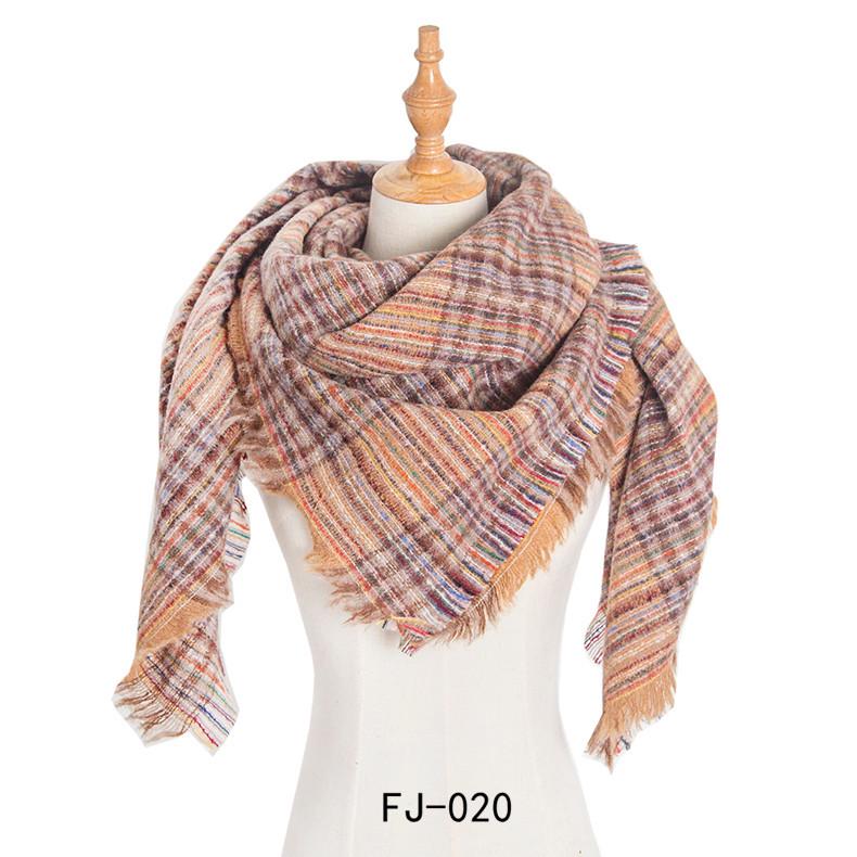 European & American Autumn/Winter Thick Double-Sided Plaid Scarf & Shawl for Women