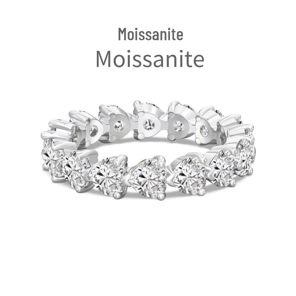 Moissanit S925 Sterling Silber Damenring - D Farbe, Super Glanz, Geometrisches Wassertropfen-Design, Ideal für Hochzeiten und Bankette