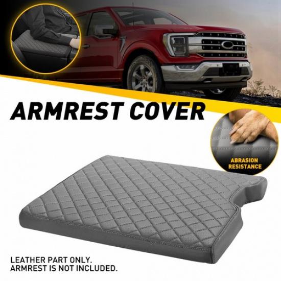 

Center Console Cover Armrest Lid Cover for 2017- F150 F250 F350 leather Gray