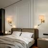 Neue Hotel Nachttisch LED Wandleuchte Modern Schlicht Wohnzimmer Schlafzimmer Nachttisch Stoffschirm Lampe Europäische Nachttisch Wandleuchte