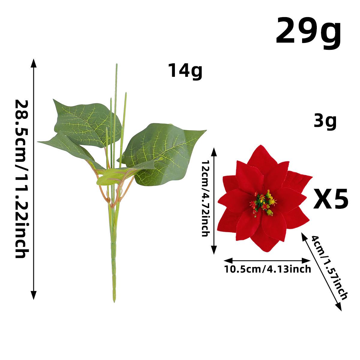 

Christmas Red Artificial Flower Bouquet Ornament for Home & Table Decoration