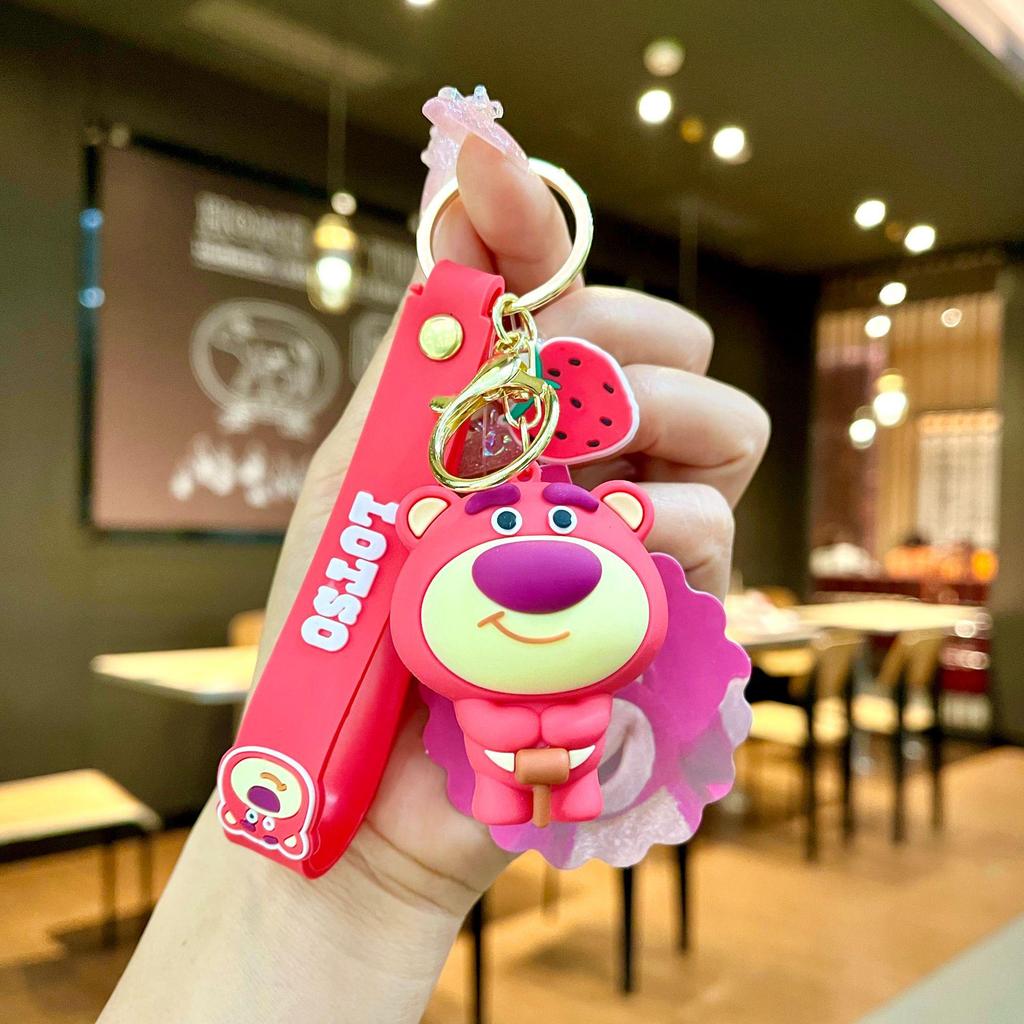 Bedårande Gris & Panda Stapelleksak Hängsmycke Nyckelring - Sött Par Bilväska Tillbehör, Perfekt Liten Gåva
