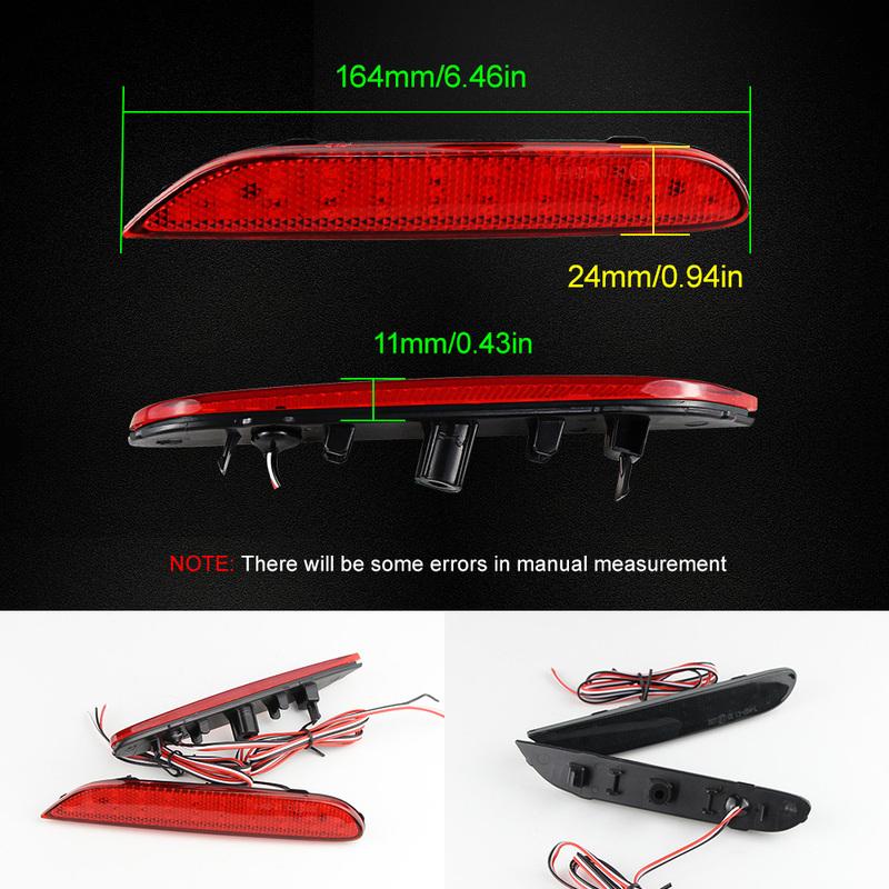 LED Rear Bumper Reflector Lights For Nissan X-trail T32 Rogue Qashqai J11 Leaf Pathfinder Infiniti Q50 QX60 JX35 2014 2015 2016