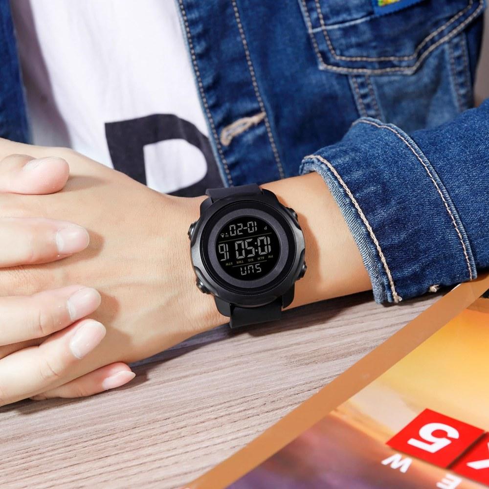 Timever Digital Wristwatch Waterproof Men's Sports Watch Multi-function Outdoor LED Large Display Easy-to-Read