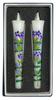 Awaji Baikundou Flower Gentian Candles, Size 3, 2 Candles, Hand-painted Gentian Design