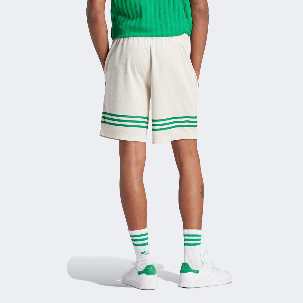 Adidas Originals SS23 Adicolor 70s Retro Series Logo Print Color Block Shorts Men Shorts Beige IP6974