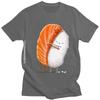 Cute Sushi Hug Tshirts Unisex Pure Cotton Cartoon Japanese Food Tee Streetwear Fashion Top Vintage Novelty Graphic Tshirt