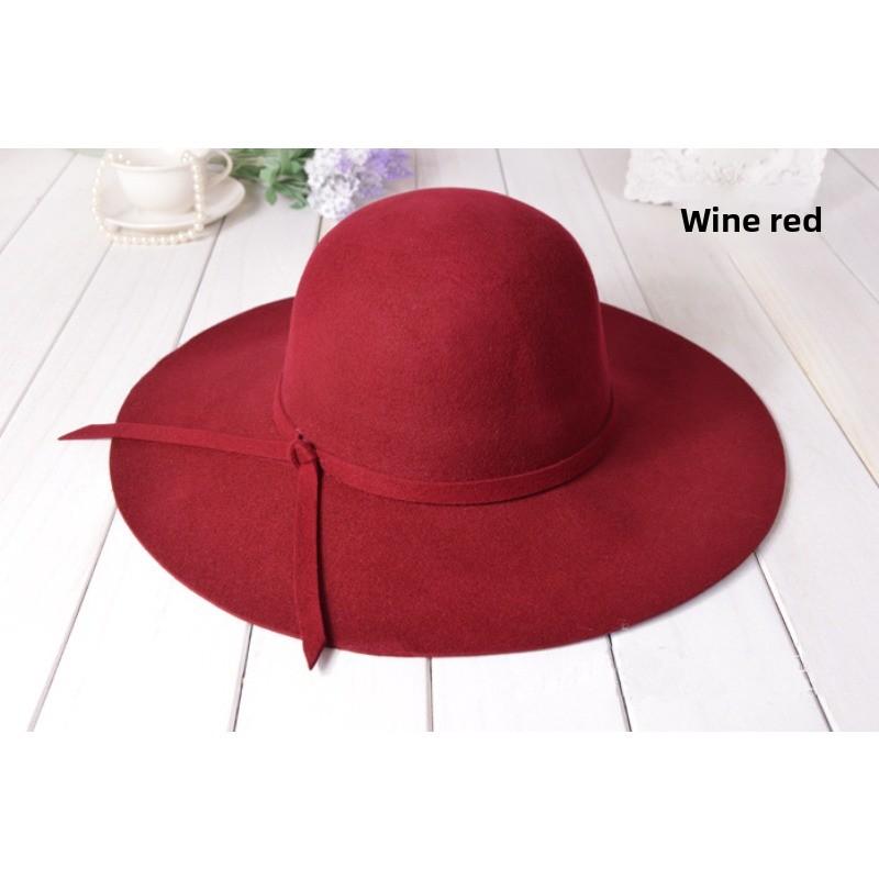 Meier Retro style characteristic wool woolen hat, women's casual trend versatile hat, big eaves hat
