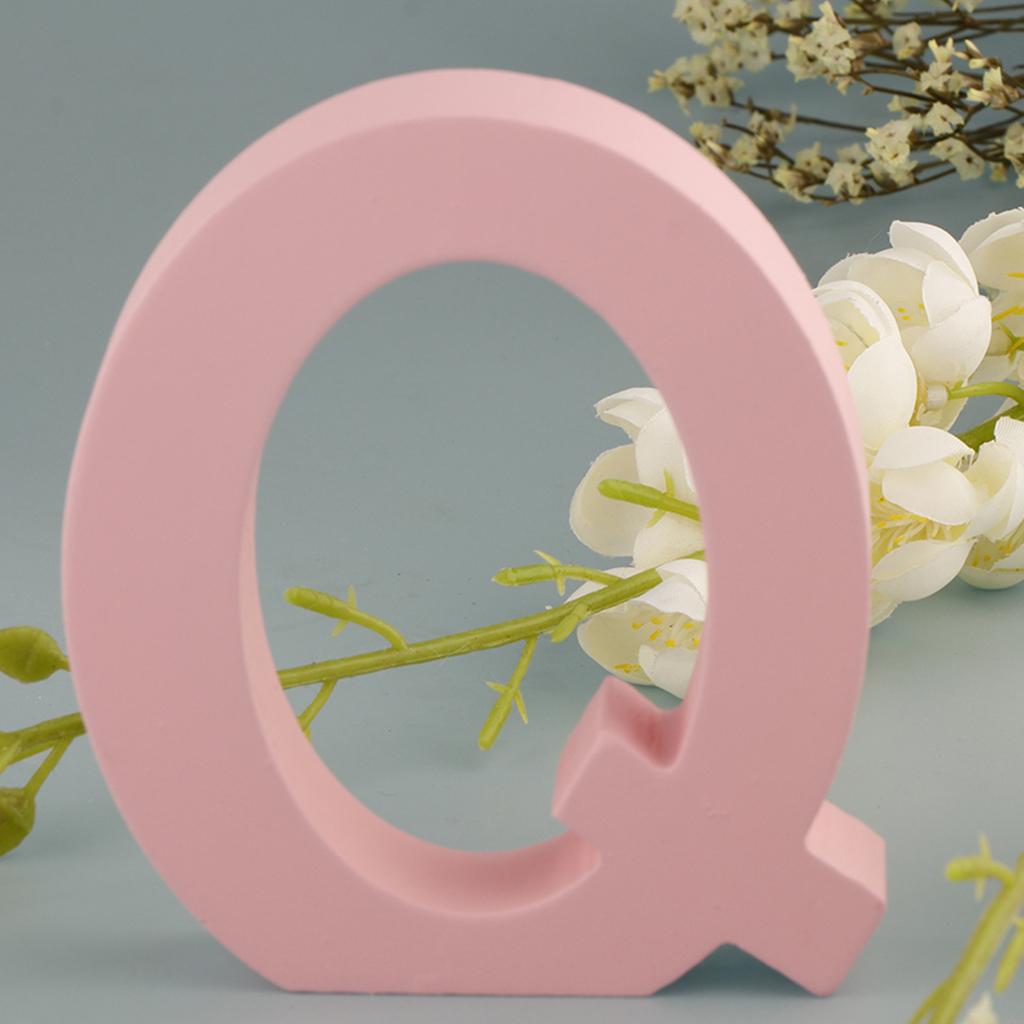 Dřevěné Růžové 26 Písmen Abecedy Svítící Písmena Nástěnná Dveřní Závěsná Cedule A-Z pro Dětský Pokoj Pokojíček Dekorace