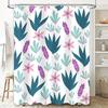 Blue Green Pink Lavender Floral Shower Curtain Waterproof Decorative Bathroom Accessories Modern Home Interior Design