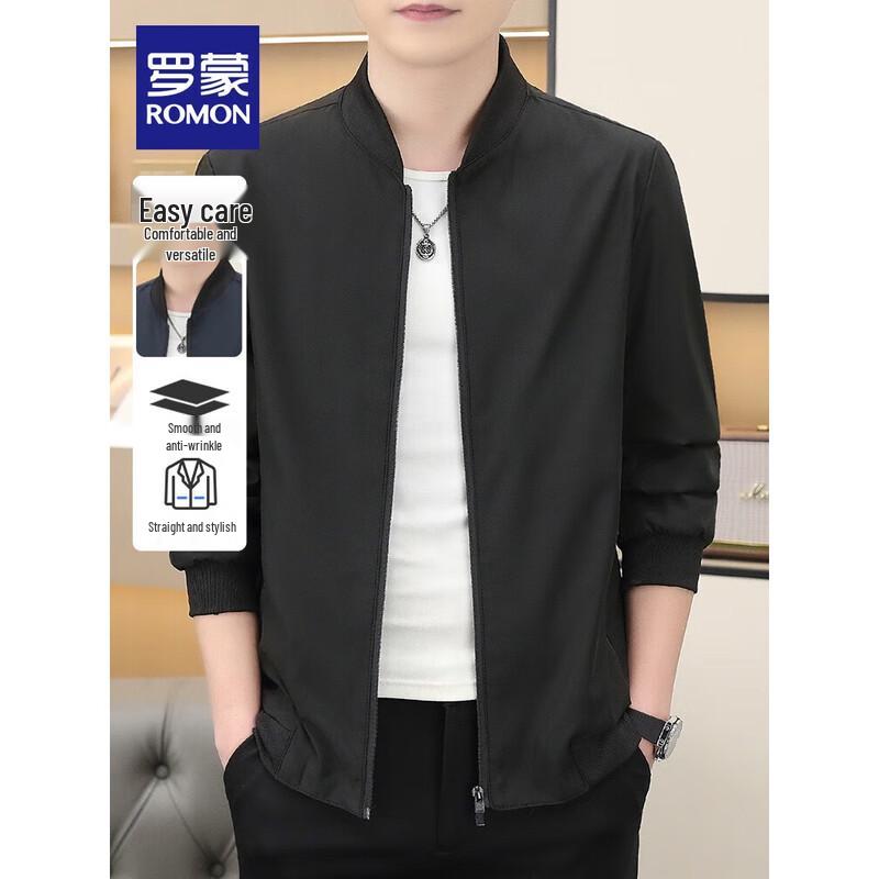 

Romon Men s Baseball Collar Casual Jacket L