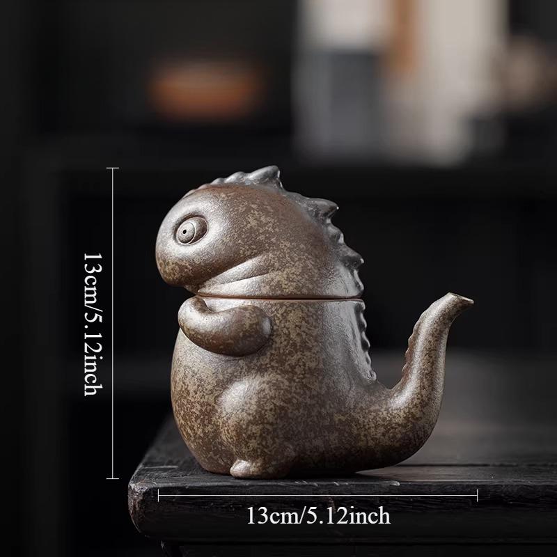 

230ml Dinosaur Cute Teapot Ceramic Small Capacity Teapot Kiln Transmutation Large Capacity Hand-held Pot Home Kung Fu Tea Set
