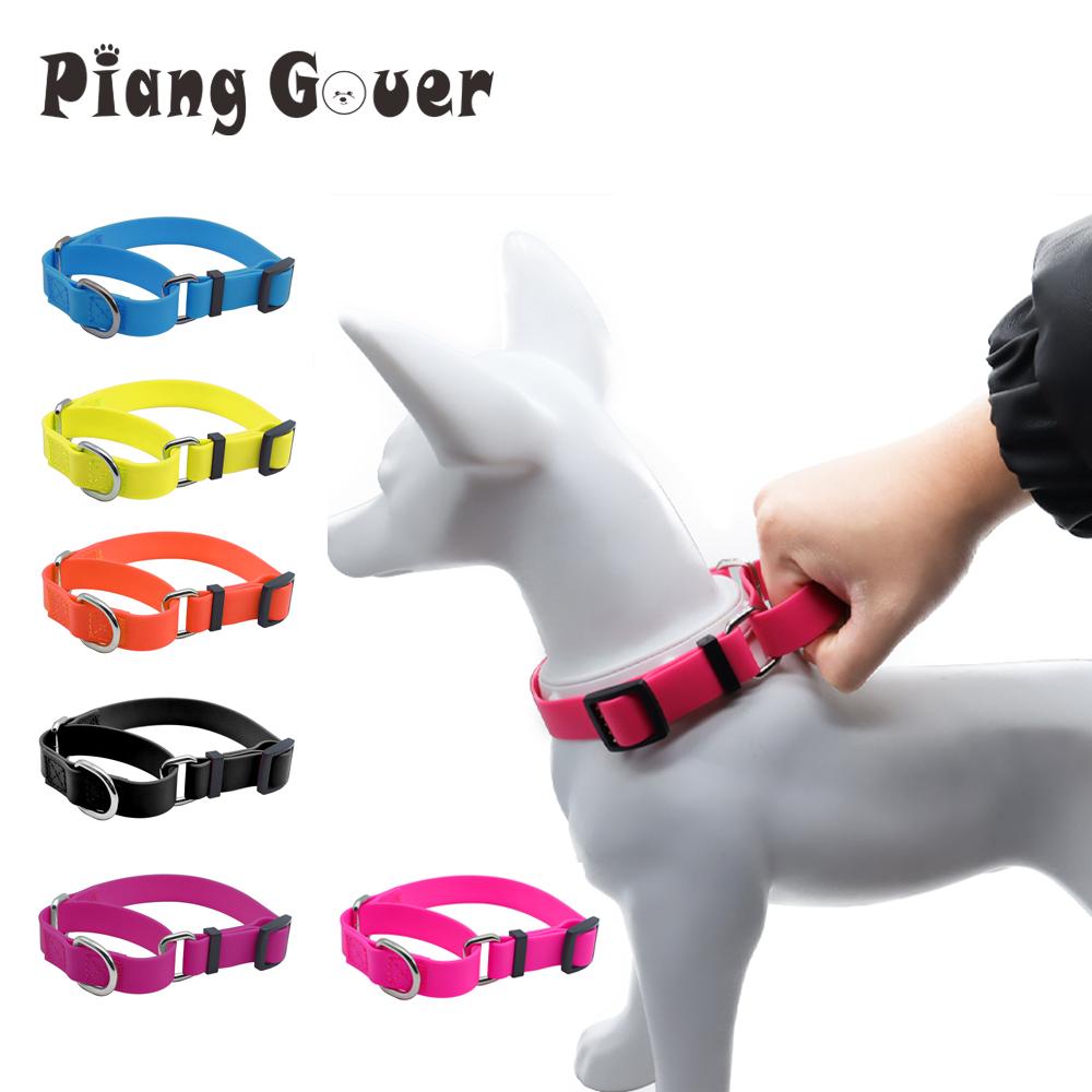 PVC Waterproof Dog Collar Nylon Comfort Pet Collar With Handle for Small Medium Large Dogs